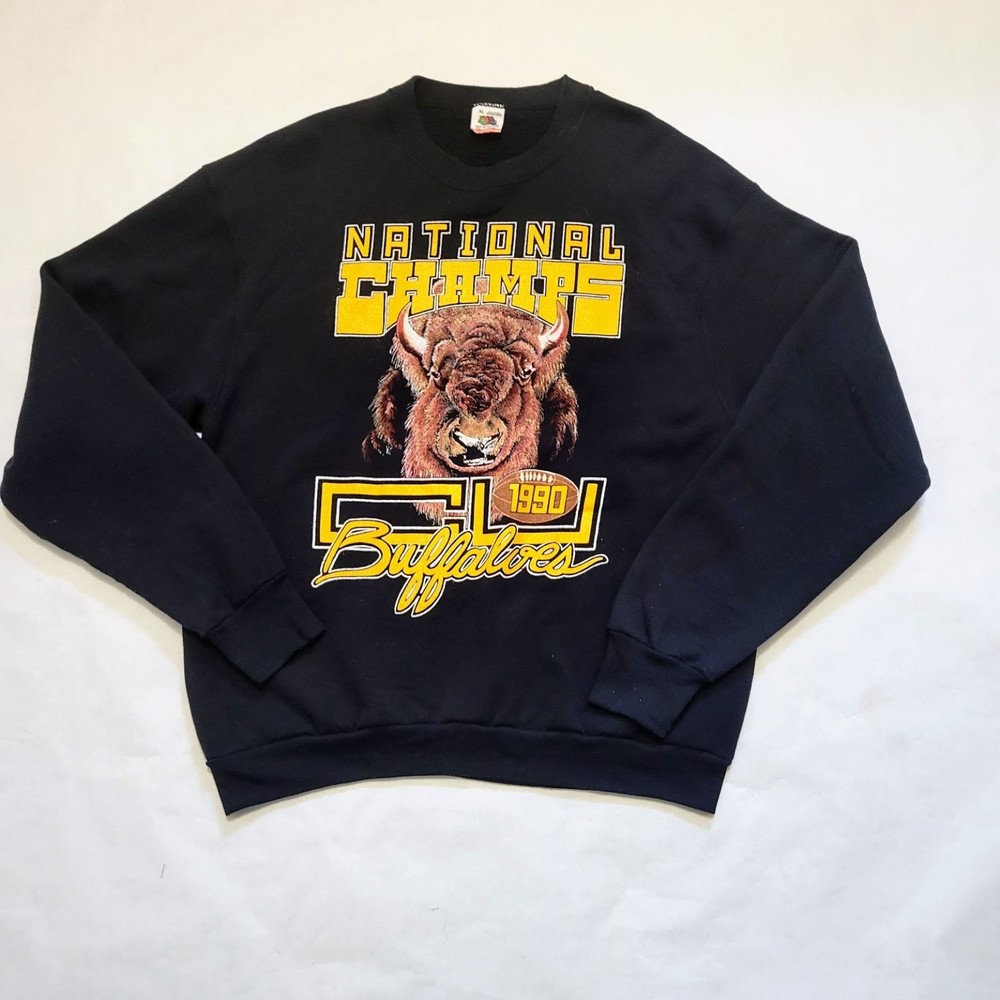 Vtg Univ. Of Colorado Buffaloes 1990 National Champions Football Sweatshirt. XL